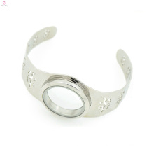 New arrival stainless steel waterproof silver hollow floating charms locket bangle jewelry for women